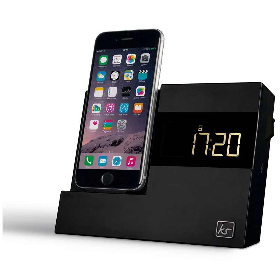Kitsound XDock3 Lightning Dock Clock Radio - Black Image 1