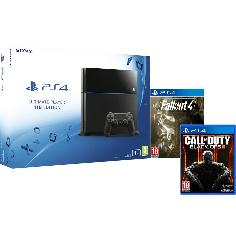 Sony PlayStation 4 1TB Console - Includes Call of Duty: Black Ops III & Fallout 4 Image 1