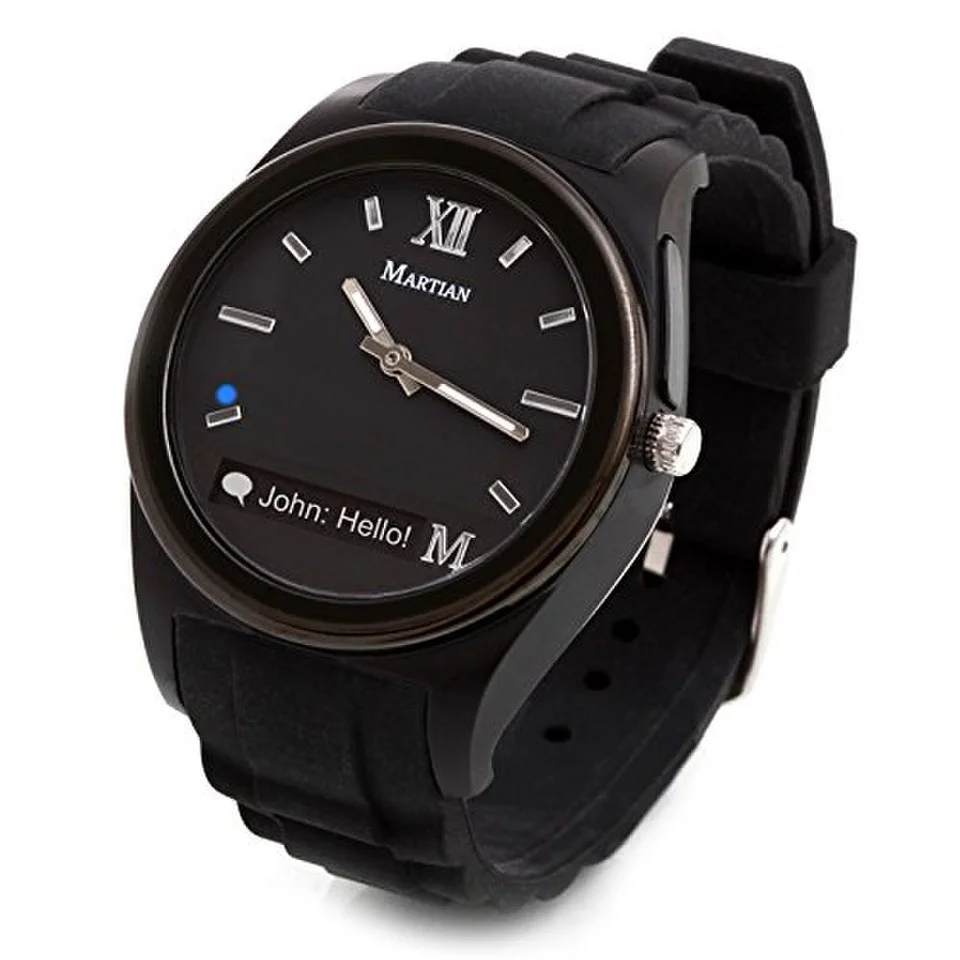 Martian Notifier Smart Watch (IOS and Android Compatible) - Black Image 1