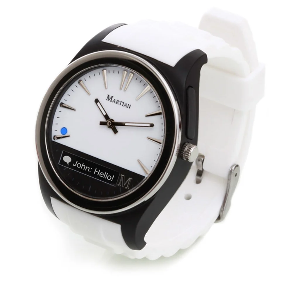 Martian Notifier Smart Watch (IOS and Android Compatible) - White Image 1