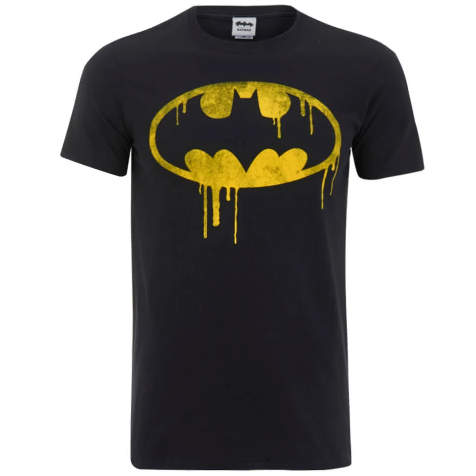 DC Comics Men's Batman Dripping Logo T-Shirt - Black - S - Black Image 1