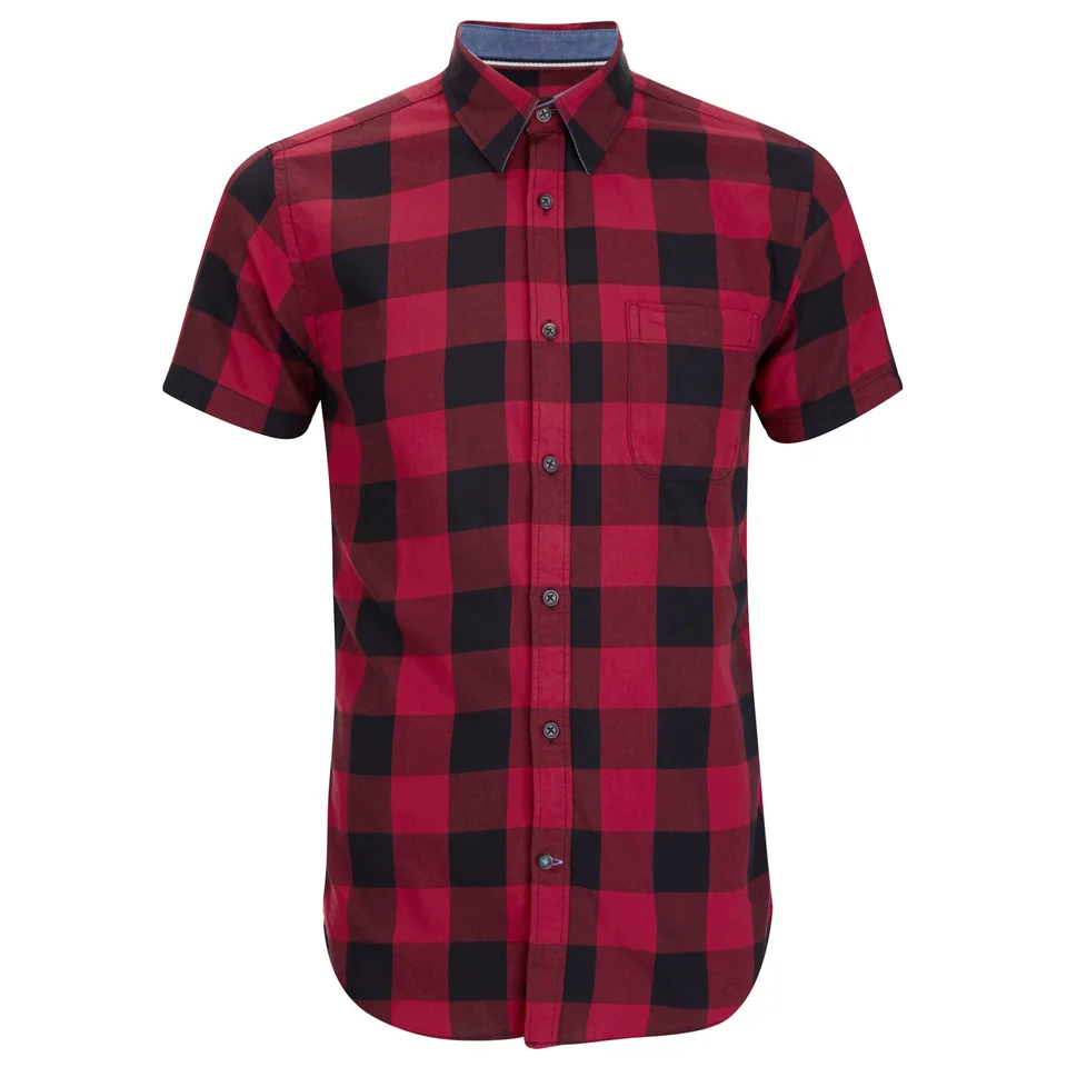 Produkt Men's Short Sleeve Checked Shirt - Rio Red - S - Red/Black Image 1