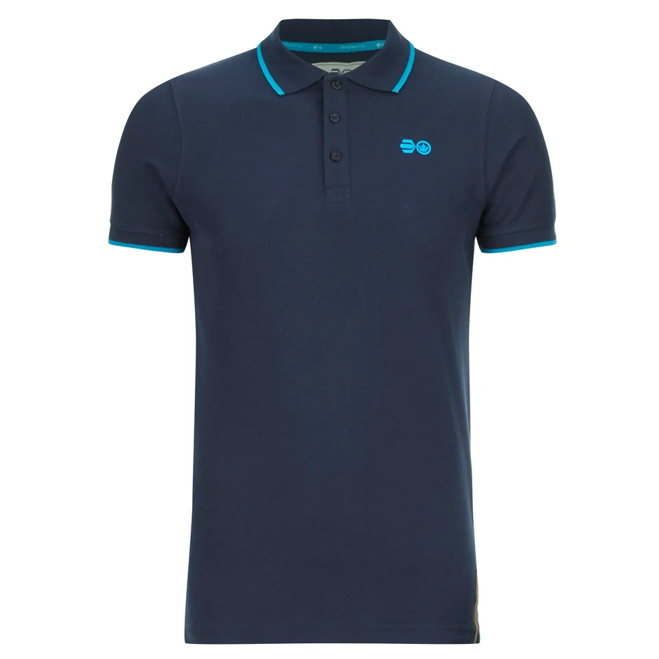 Crosshatch Men's Kaneta Tipped Polo Shirt - Iris Navy - S - Blue Image 1
