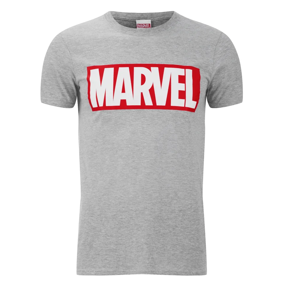 Marvel Comics Men's Core Logo T-Shirt - Sports Grey - S - Grey Image 1