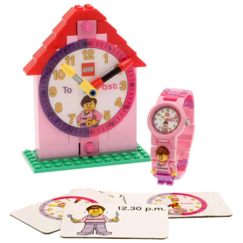 LEGO Time Teacher Pink Mini Figure Link Watch And Buildable Clock Image 1