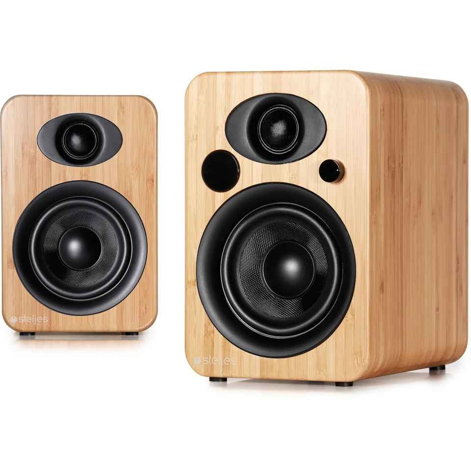 Steljes Audio NS3 Bluetooth Duo Speakers - Bamboo Image 1