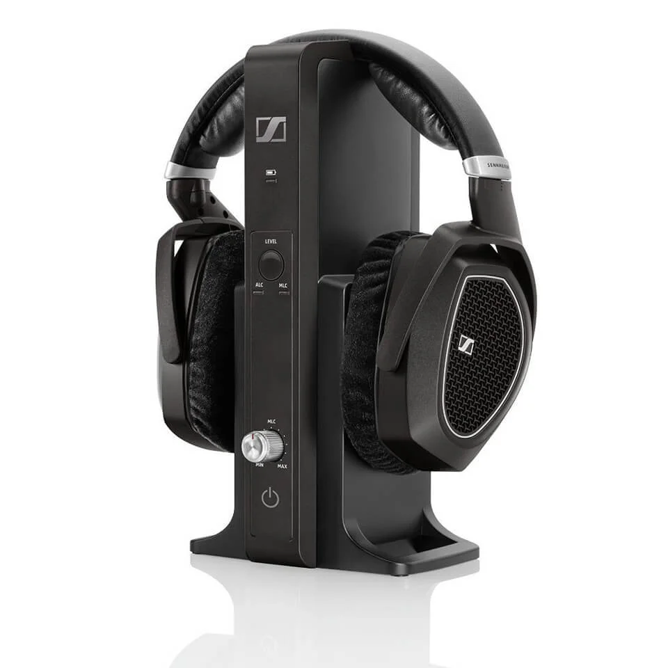 Sennheiser RS 185 Surround Sound Wireless Headphones with Multi-Purpose Transmitter - Black Image 1