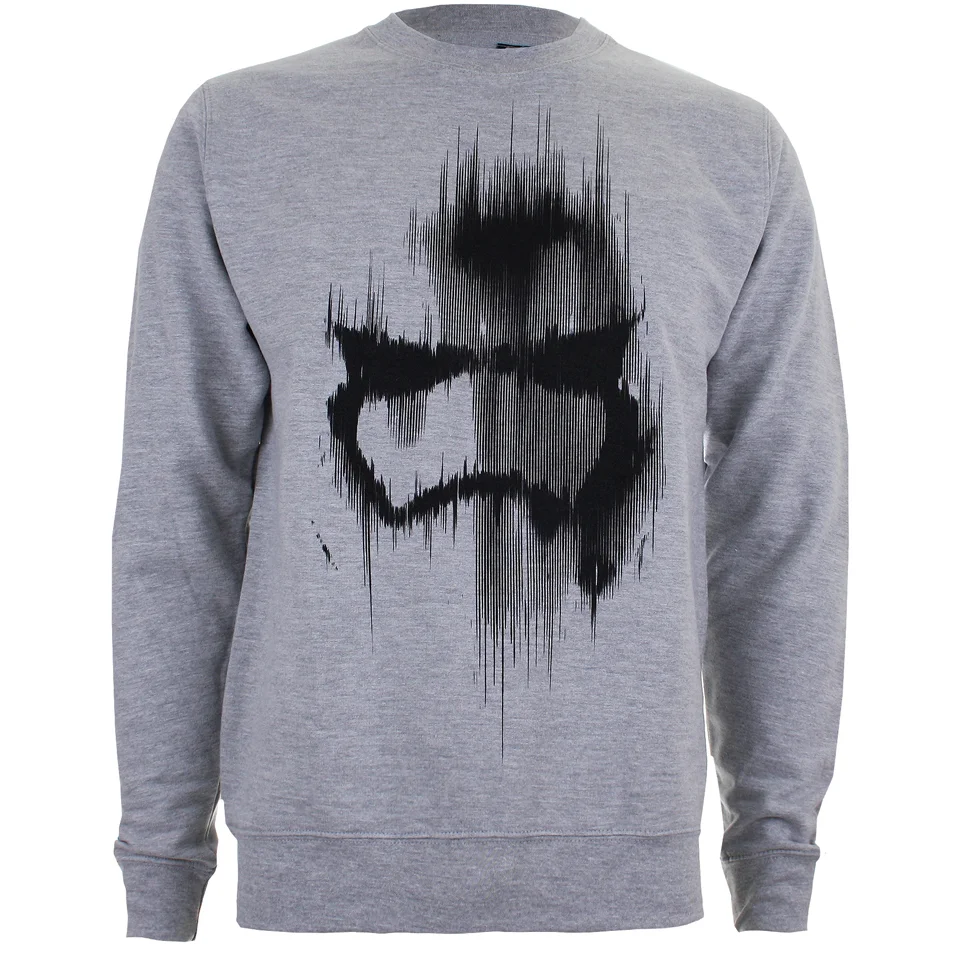 Star Wars Men's Storm Trooper Mask Sweatshirt - Light Grey Marl - S - Grey Image 1