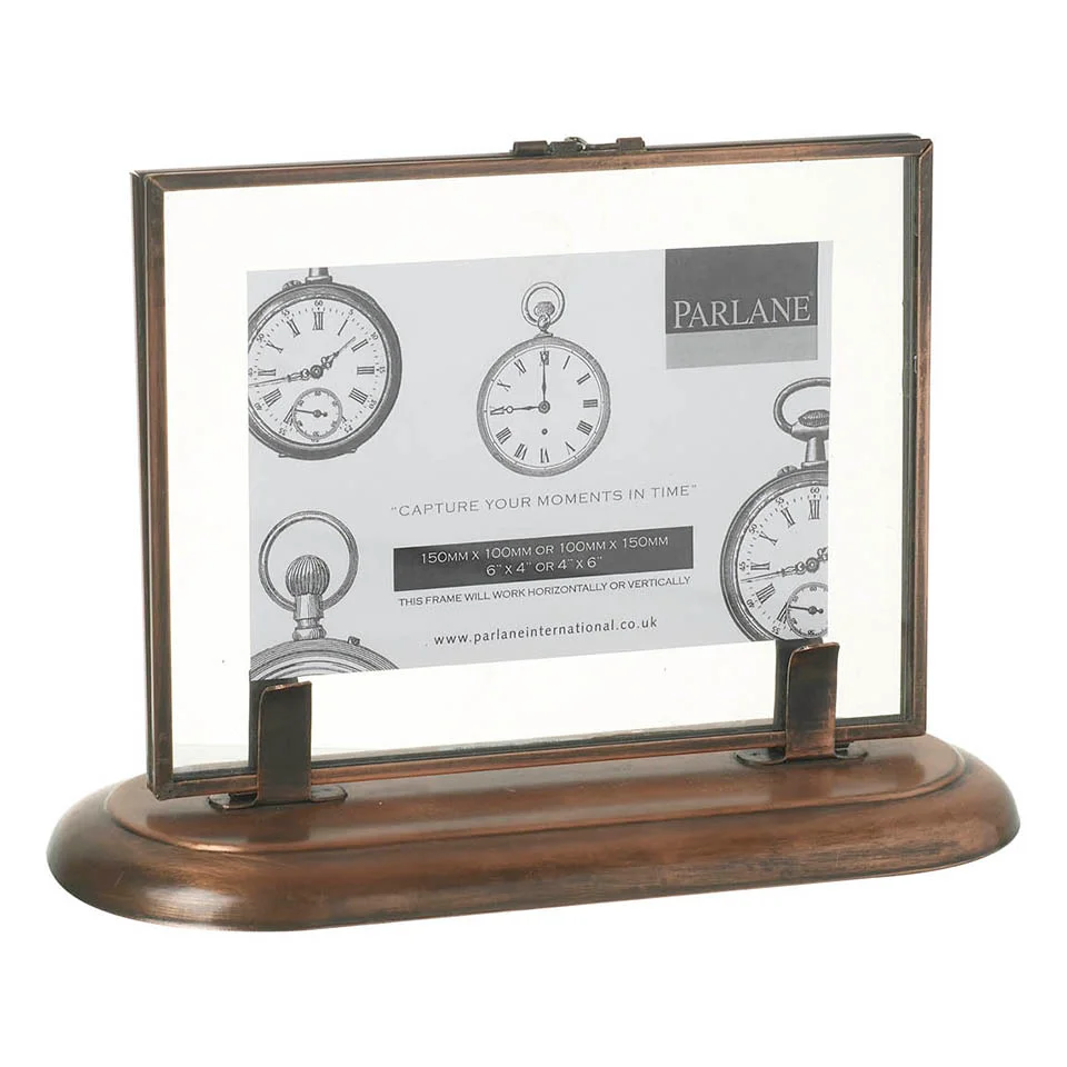 Parlane Glass Photo Frame with Stand - Copper (250 x 180mm) Image 1