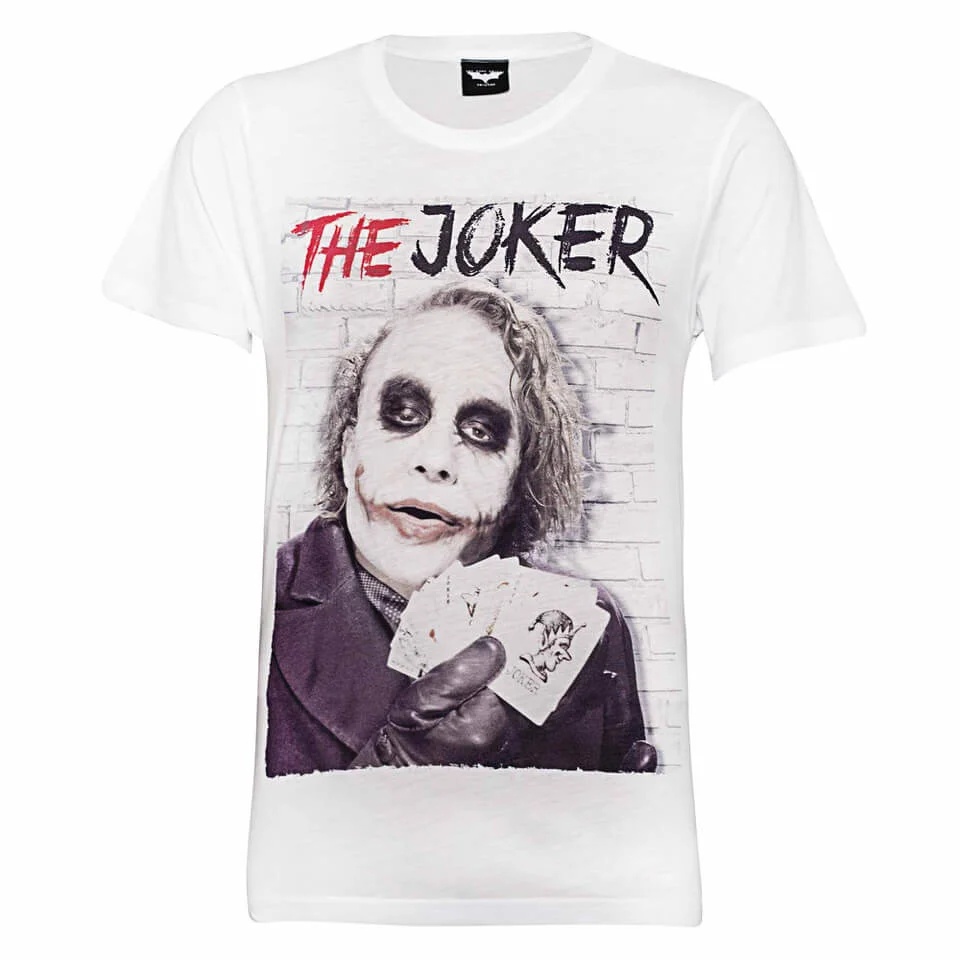 DC Comics Men's Batman Joker Cards T-Shirt - White - S - White Image 1