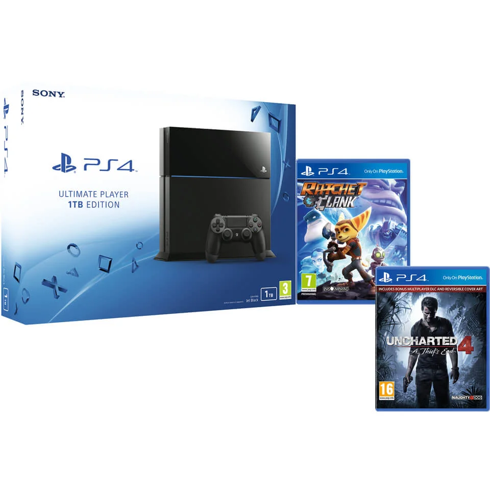 Sony PlayStation 4 1TB Console - Includes Uncharted 4: A Thief's End + Ratchet & Clank Image 1