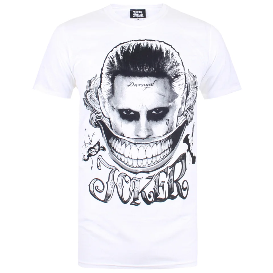 DC Comics Mens Joker Smile T-Shirt - White - S - White Image 1