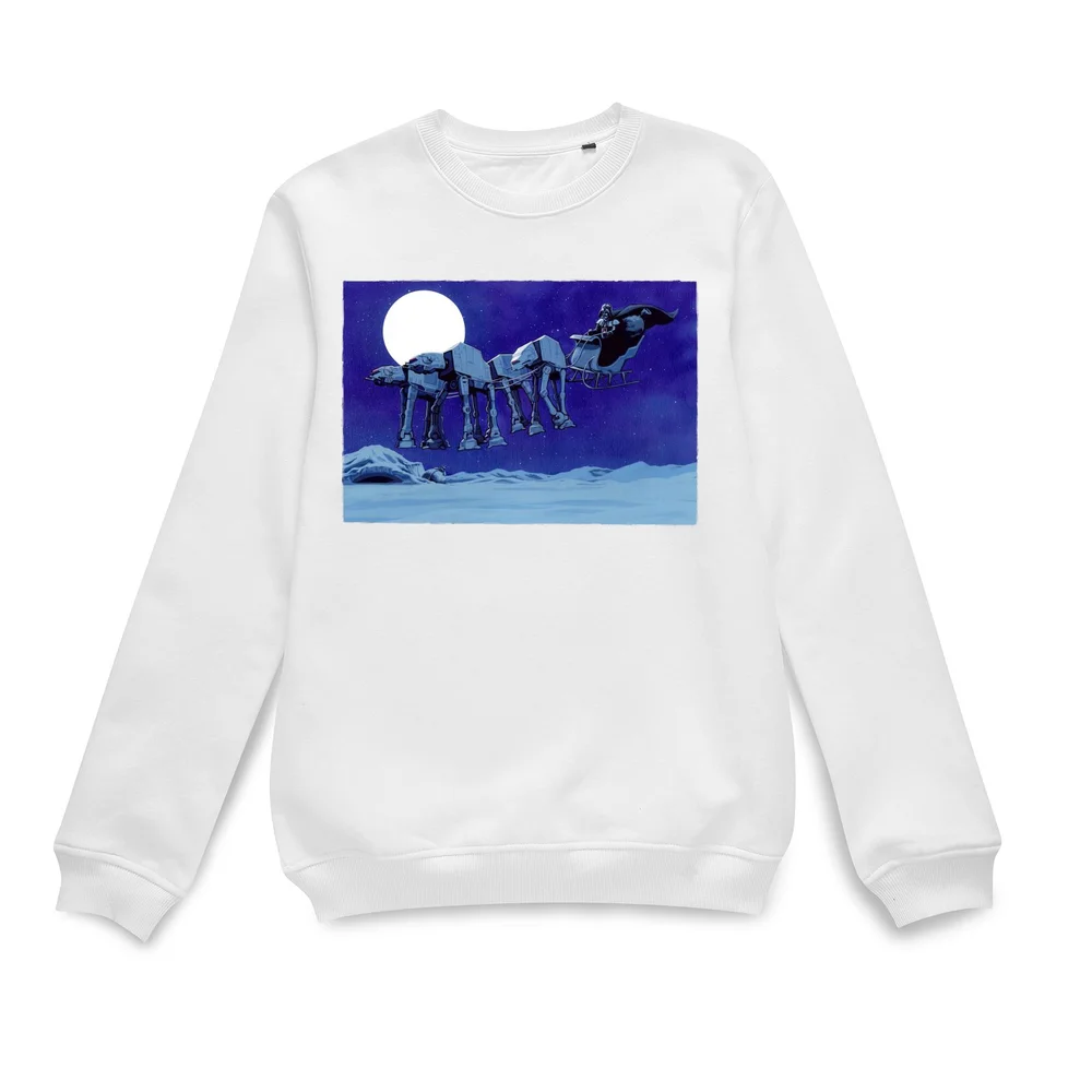Star Wars Darth Vader AT-AT Christmas Sleigh White Christmas Jumper - S Image 1