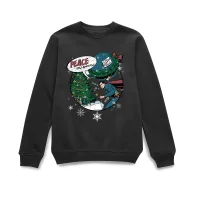 DC Comics Originals Superman Peace On Earth Black Christmas Jumper