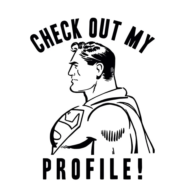 DC Comics Superman Check Out My Profile T-Shirt - White