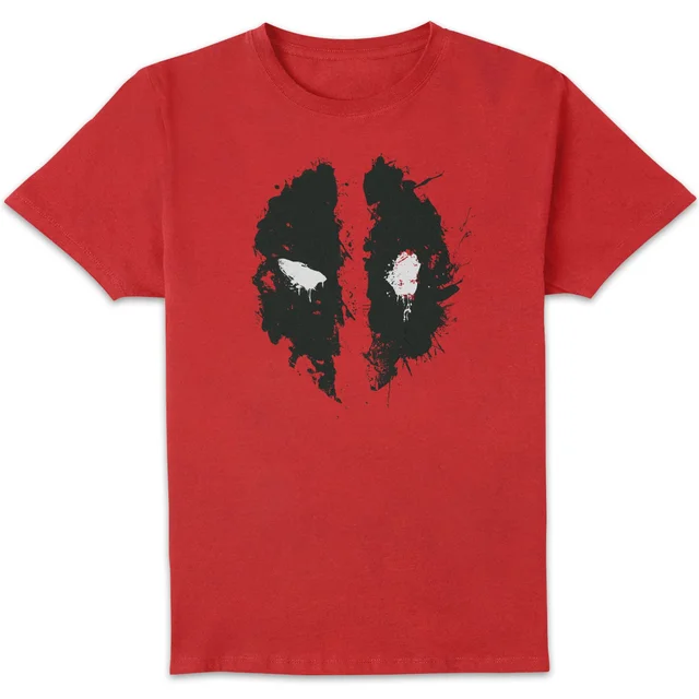 Marvel Deadpool Splat Face T-Shirt - Red