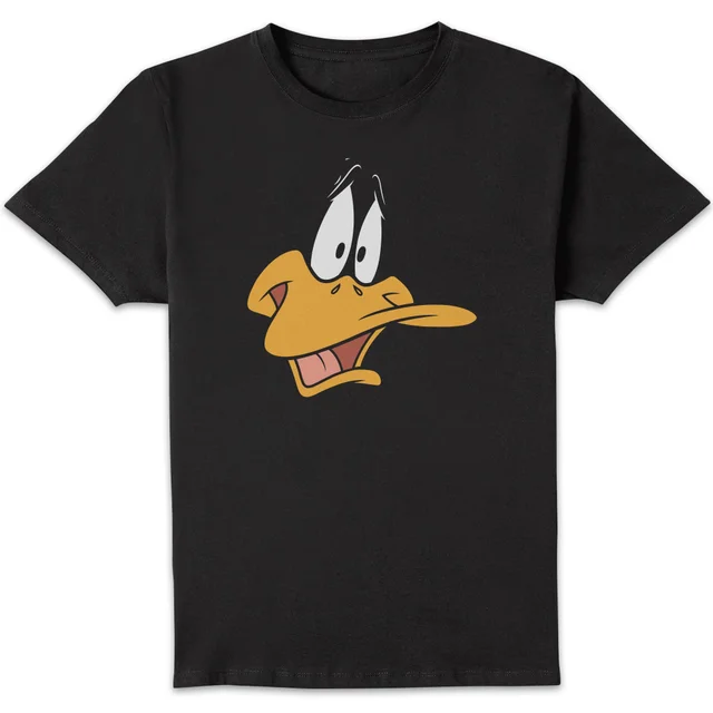 Looney Tunes Daffy Duck Face Men's T-Shirt - Black