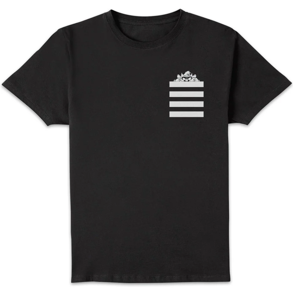 Looney Tunes Taz Stripes Pocket Print Men's T-Shirt - Black - S Image 1