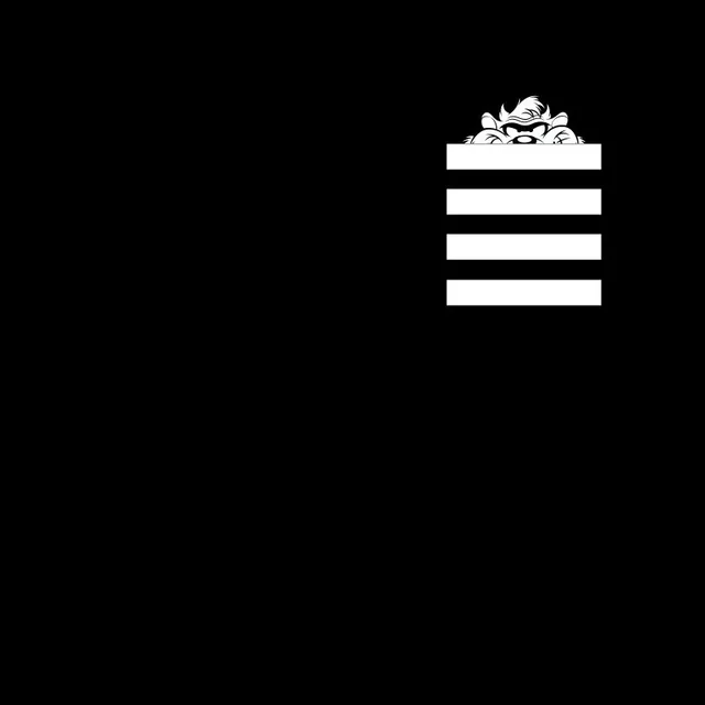 Looney Tunes Taz Stripes Pocket Print Men's T-Shirt - Black