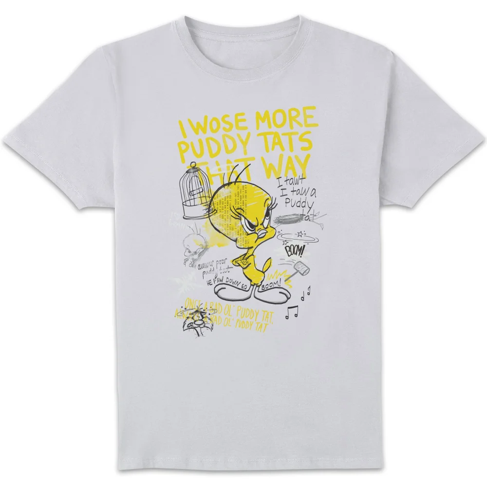 Looney Tunes Tweety Pie More Puddy Tats Men's T-Shirt - White - S Image 1