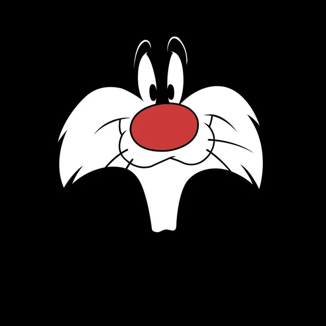 Looney Tunes Sylvester Big Face Men's T-Shirt - Black