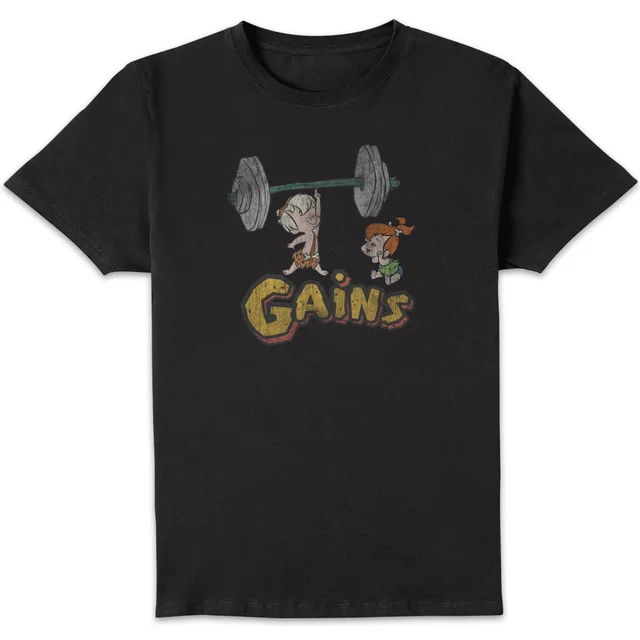 The Flintstones Distressed Bam Bam Gains Men's T-Shirt - Black