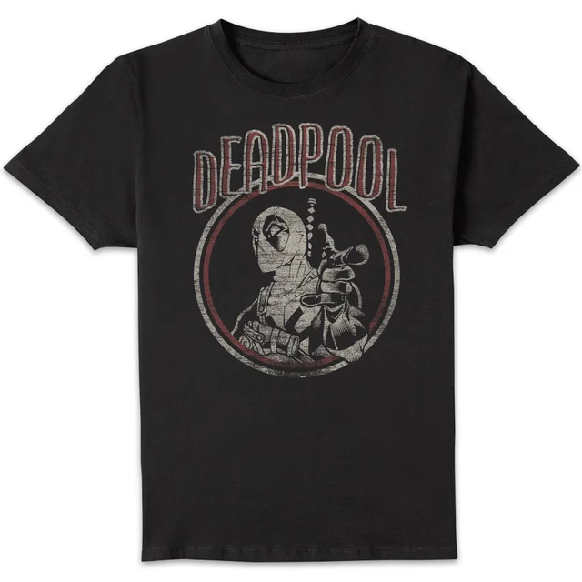 Marvel Deadpool Vintage Circle Men's T-Shirt - Black