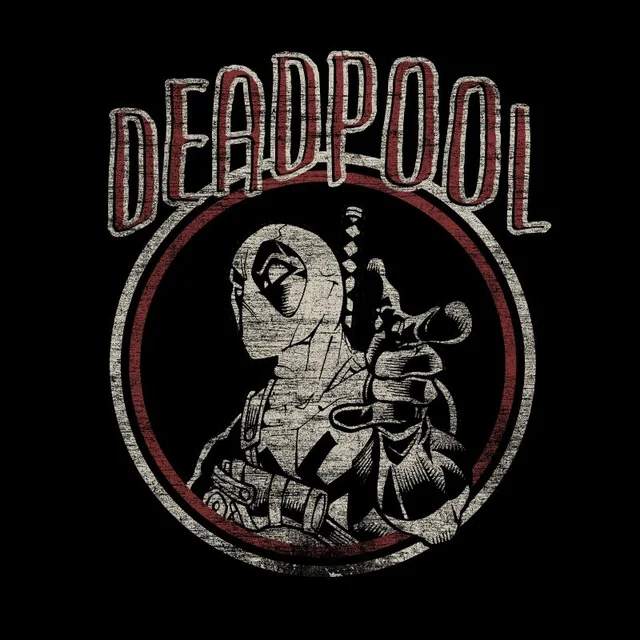 Marvel Deadpool Vintage Circle Men's T-Shirt - Black