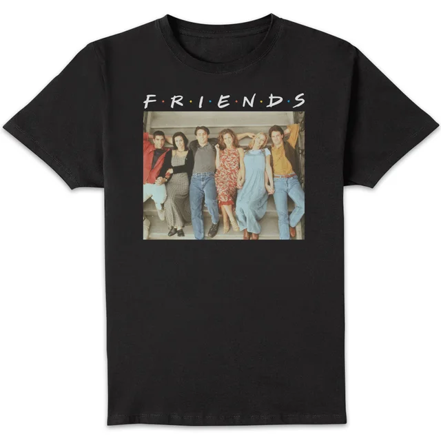 Friends Retro Character Shot Men's T-Shirt - Black