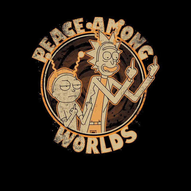 Rick and Morty Peace Among Worlds Men's T-Shirt - Black