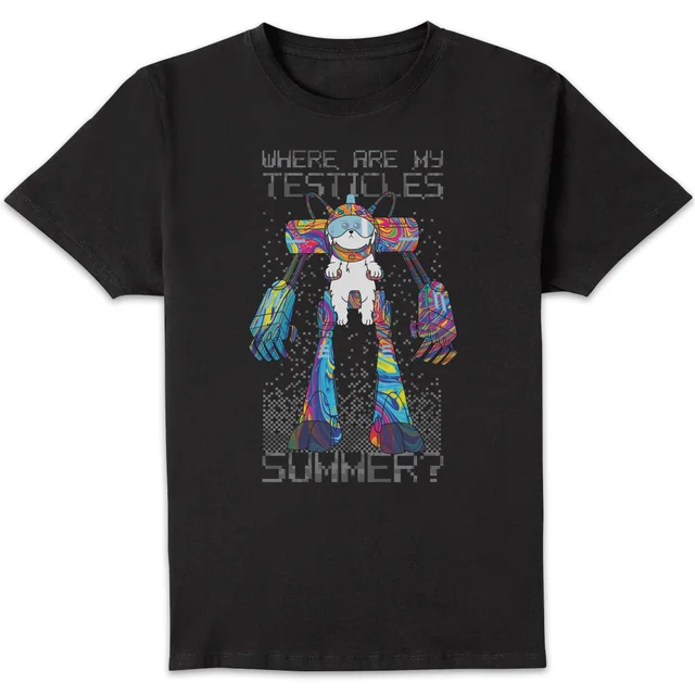 Rick and Morty Where Are My Testicles Summer Men's T-Shirt - Black