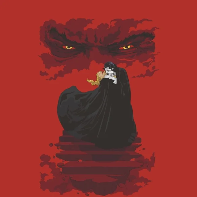 Universal Monsters Dracula Illustrated Men's T-Shirt - Red