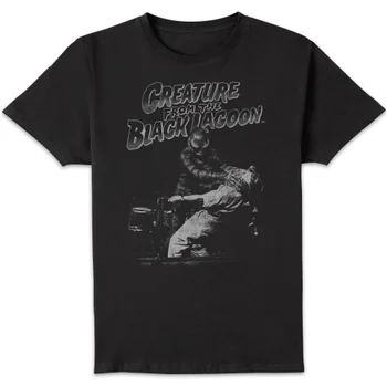 Universal Monsters Creature From The Black Lagoon Black and White Men's T-Shirt - Black