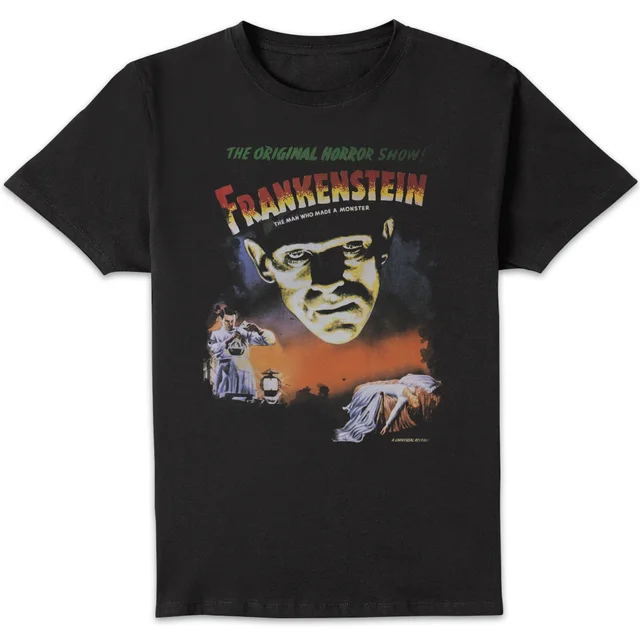 Universal Monsters Frankenstein Vintage Poster Men's T-Shirt - Black