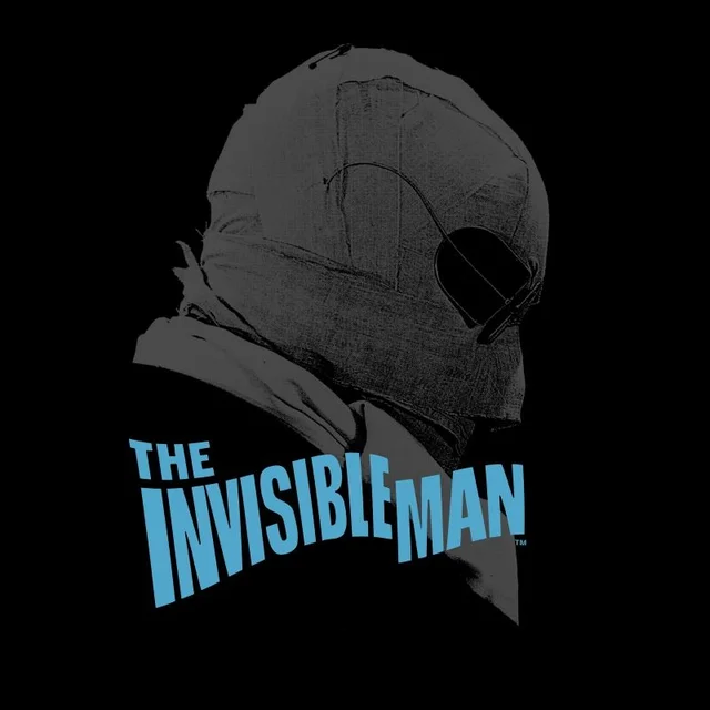 Universal Monsters The Invisible Man Greyscale Men's T-Shirt - Black