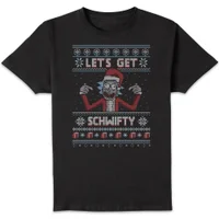 Rick and Morty Lets Get Schwifty Men's Christmas T-Shirt - Black - undefined undefined