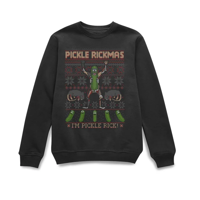 Rick and Morty Pickle Rick Christmas Jumper - Black