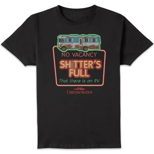 National Lampoon No Vacancy Men's Christmas T-Shirt - Black