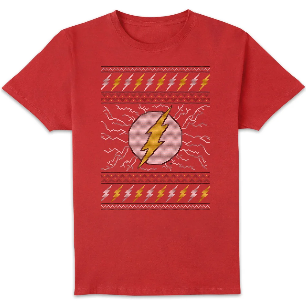 DC Flash Knit Men's Christmas T-Shirt - Red - S Image 1