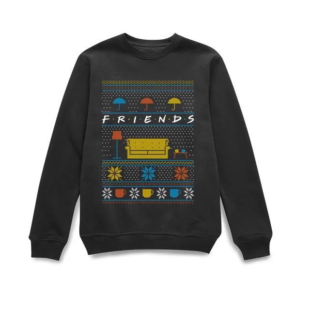 Friends Sofa Knit Christmas Jumper - Black