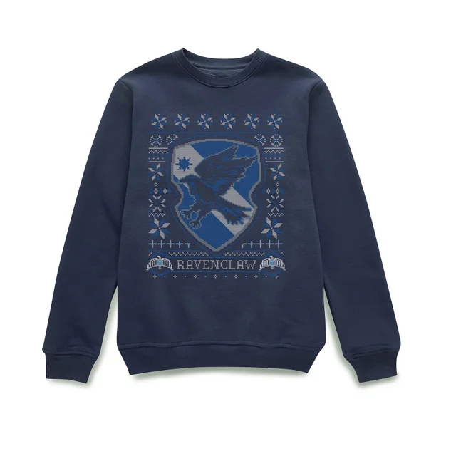 Harry Potter Ravenclaw Crest Christmas Jumper - Navy
