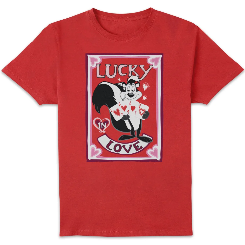 Looney Tunes Lucky In Love Pepe Le Pew Men's T-Shirt - Red - S Image 1