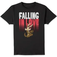 Looney Tunes Falling In Love Wile E. Coyote Men's T-Shirt - Black - undefined undefined