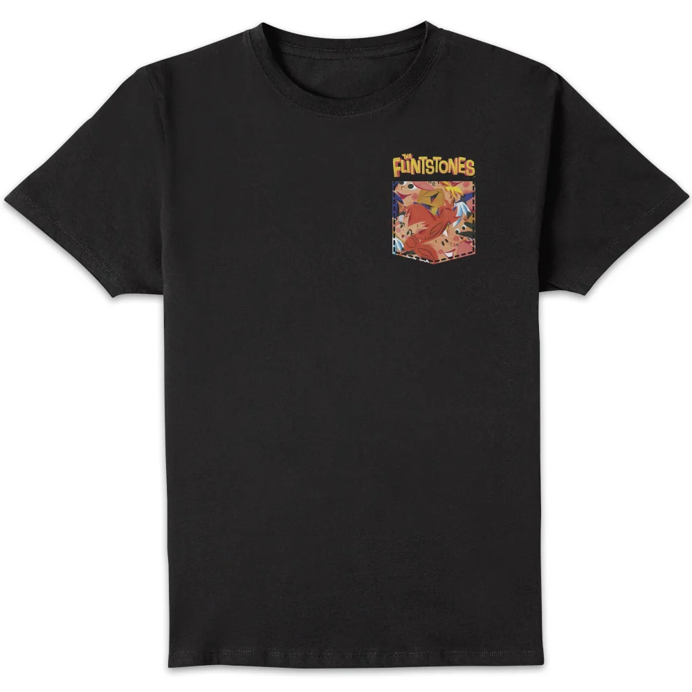 The Flintstones Pocket Pattern Men's T-Shirt - Black - S Image 1