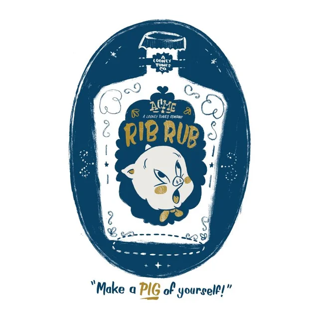 Looney Tunes ACME Rib Rub Men's T-Shirt - White