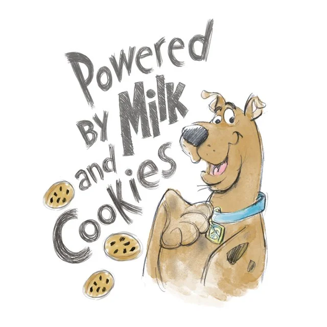 Scooby Doo Powered By Milk And Cookies Men's T-Shirt - White