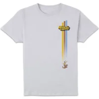 Looney Tunes Kaboom Collection Wile E. Coyote Retro Stripe Men's T-Shirt - White - undefined undefined