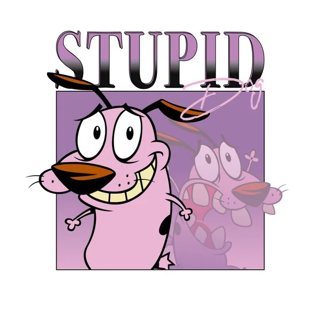 Cartoon Network Spin-Off Courage The Cowardly Dog 90's Photoshoot T-Shirt - White