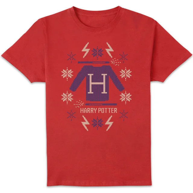 Harry Potter Christmas Sweater Men's T-Shirt - Red