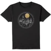 Harry Potter Hogwarts Castle Moon Men's T-Shirt - Black - undefined undefined